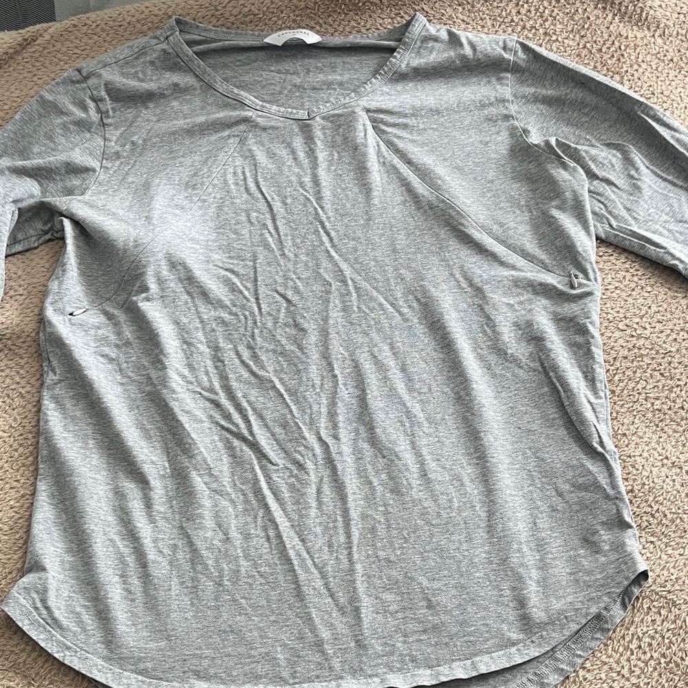 Cadenshae nursing Gray Long Sleeve Shirt